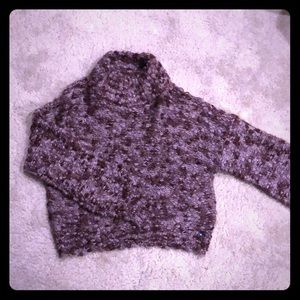 Chunky purple turtleneck sweater